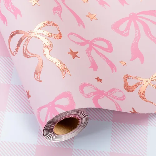 Vista 10 de MAYPLUSS Rollo de Papel de Regalo, Papel de Regalo con Bandera a Cuadros Azul y Blanco, Papel de Regalo Reversible para Patinadores y Carreras