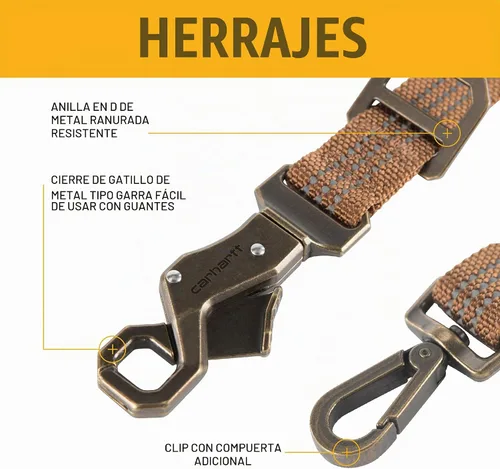 Vista 3 de Carhartt Pet - Correa totalmente ajustable para perros, costuras reflectantes para visibilidad, L