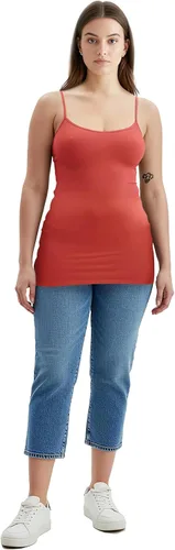 Vista 390 de Emmalise Camisola larga casual básica para mujer, con tirantes ajustables, top en capas