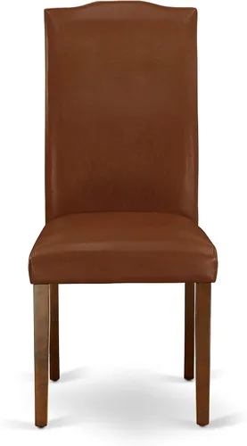 Vista 5 de East West Furniture DUEN5-MAH-66 - Juego de mesa de comedor de 5 piezas para 4 personas, incluye una mesa de cocina rectangular y 4 sillas