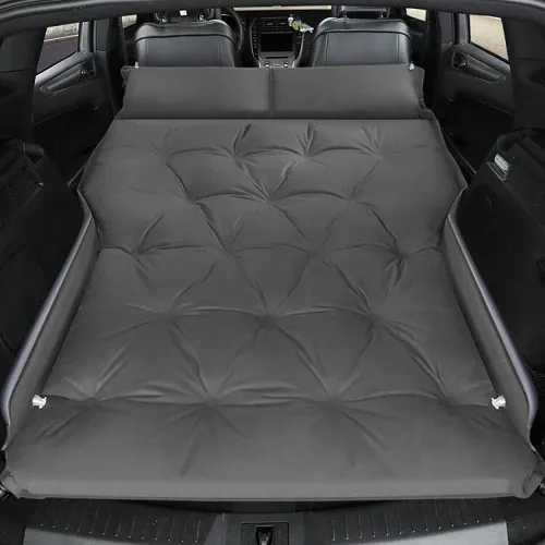 Vista 8 de Colchón de aire autoinflable para automóvil, tapete de dormir para acampar con almohada integrada, cama de automóvil para automóvil, SUV, MPV (negro)