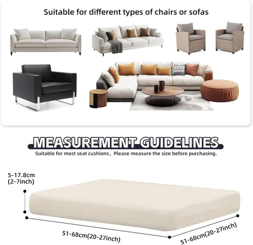 Vista 2 de Fundas de cojín de patio, fundas de cojín para exteriores, fundas de cojín elásticas de repuesto, protectores de muebles lavables y reutilizables