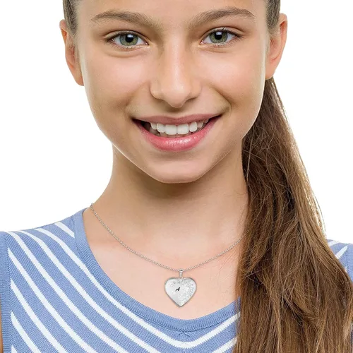 Vista 5 de Collar con medallón de corazón para mujeres y niñas que sostiene fotos con letra inicial de la A a la Z, collares de mariposa, regalo de Navidad