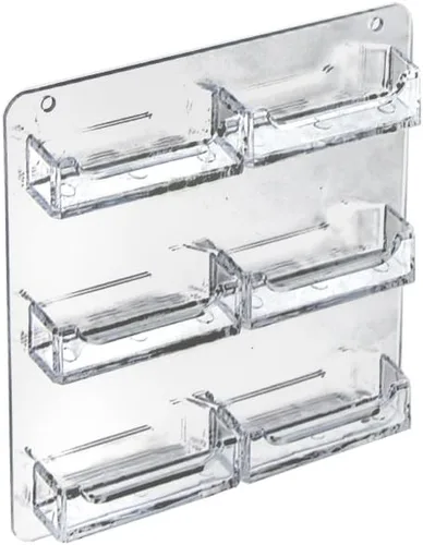Vista 2 de Azar Displays 252221 8.5" W x 8.5" H 6- Soporte para tarjetas de visita de montaje en pared