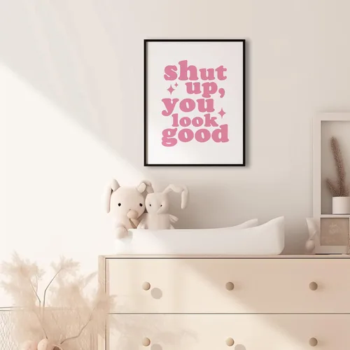 Vista 3 de Regalo del día de San Valentín para ella o mejor amiga, impresión artística de pared rosa, póster femenino de amor propio, decoración de dormitorio