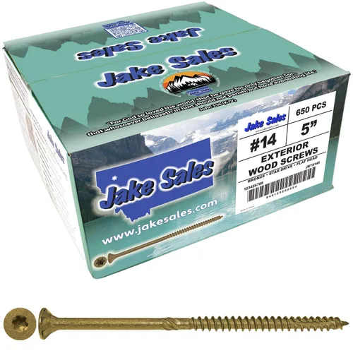 Vista 14 de Tornillo Torx/Star de madera de estrella dorada extra largo de 14 x 5 pulgadas (1 libra – 30 aprox. de tornillo) – Tornillos de madera multiusos