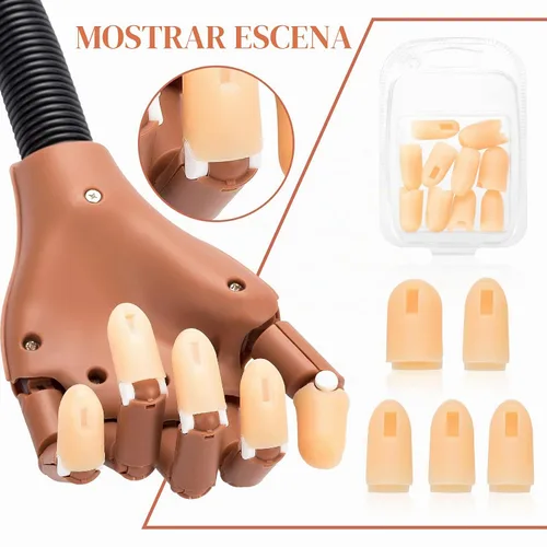 Vista 3 de ANCIRS Paquete de 10 fundas de silicona para dedos de mano falsa, accesorio de repuesto para equipos de arte de uñas