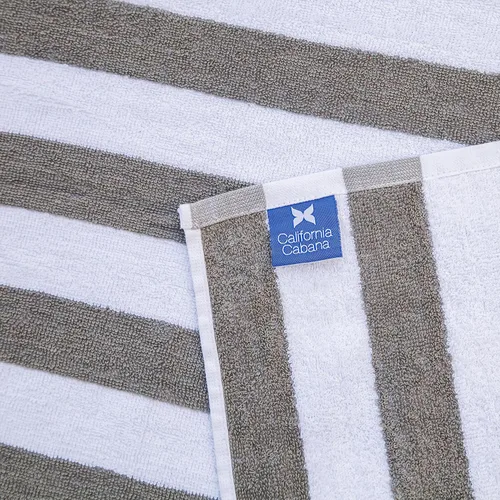 Vista 3 de Arkwright California - Funda para tumbona de playa, paquete de 2 - Toalla de algodón suave y a rayas estilo cabana con bolsillo para silla de playa