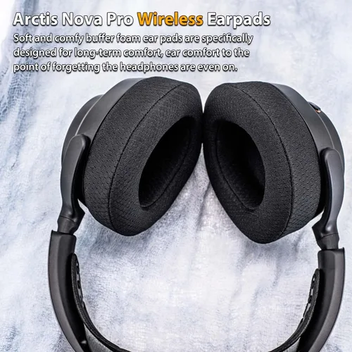 Vista 7 de Nova Pro - Almohadillas inalámbricas de repuesto para auriculares inalámbricos Arctis Nova Pro de TRANSTEK, durabilidad mejorada y aislamiento