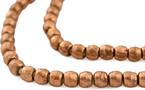 Vista 12 de Cuentas redondas de plata de 0.157 in - Hilo completo de cuentas espaciadoras de metal africano - The Bead Chest