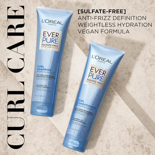 Vista 2 de L'Oreal Paris - Shampoo L'Oréal Paris EverCurl Hydracharge sin sulfato, con aceite de coco, 250 ml -, Acondicionador - 1 unidad