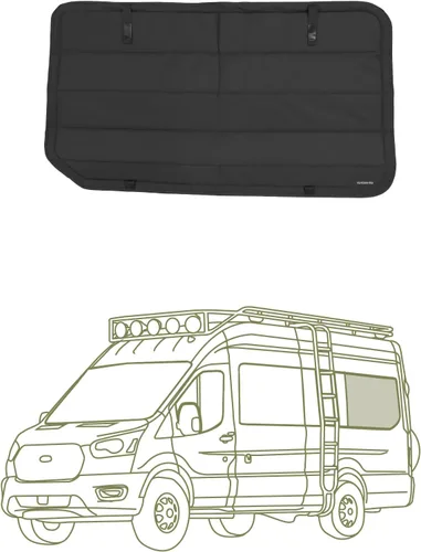 Vista 9 de Cubierta opaca aislante para ventana diseñada para Ford Transit alto/medio, borde de plástico completo de 130 pulgadas de longitud, ventana trasera