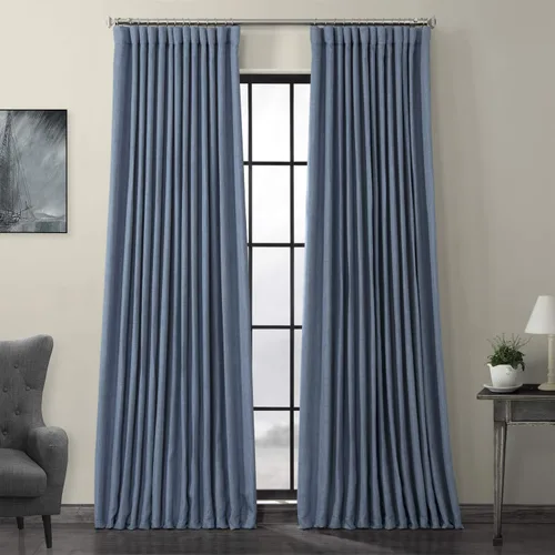 Vista 78 de HPD Half Price Drapes - Cortinas de lino sintético para sala de estar (2 paneles) - 100 pulgadas de ancho x 84 pulgadas de largo - Cortinas
