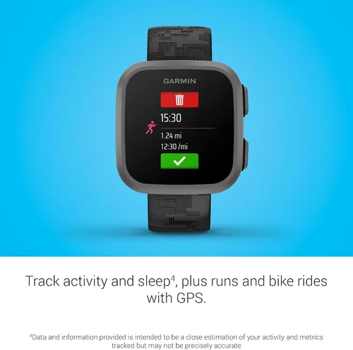 Vista 6 de Garmin Bounce™, reloj inteligente para niños, texto bidireccional y mensajes de voz, seguimiento de ubicación, camuflaje negro (renovado)