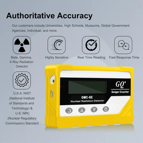 Vista 2 de GQ GMC-SE Geiger Detector de radiación de contador Beta Gamma de rayos X portátil Medidor de monitor de radiación nuclear digital Dosímetro