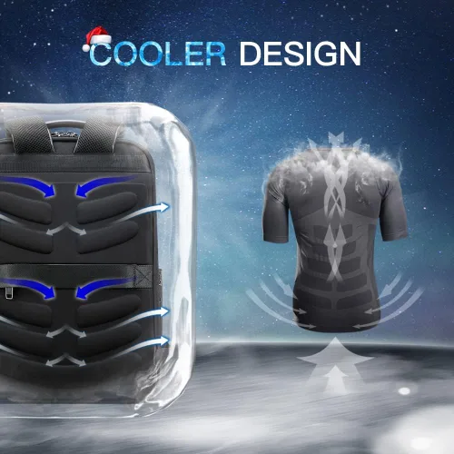 Vista 6 de BOPai Mochila de cuero genuino para hombre, mochila multifunción de 15.6 pulgadas, mochila para laptop de negocios, mochila inteligente de viaje