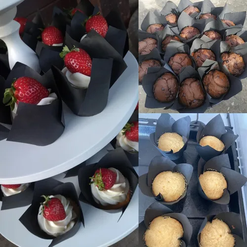 Vista 3 de 150 piezas de forros para magdalenas y cupcakes con tulipán, tazas de papel para hornear, envoltorios para cupcakes a prueba de grasa