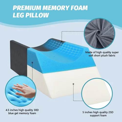 Vista 4 de JOYWOO Almohada de Soporte de Elevación para Dos Piernas – Ideal para Después de Reemplazo de Cadera, Dormir de Espalda, Alivio de Hinchazón. Cómoda