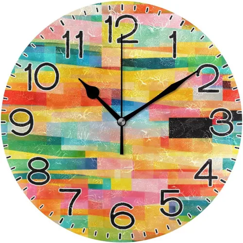 Vista 17 de ALAZA Reloj de pared cardenal de pájaro rojo de invierno, funciona con pilas, sin tictac, de cuarzo, analógico, rústico, rústico, reloj redondo