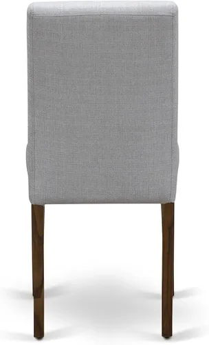 Vista 11 de East West Furniture ANAB3-AWA-05 - Juego de mesa de comedor moderno de 3 piezas, incluye una mesa de cocina redonda con pedestal y 2 sillas