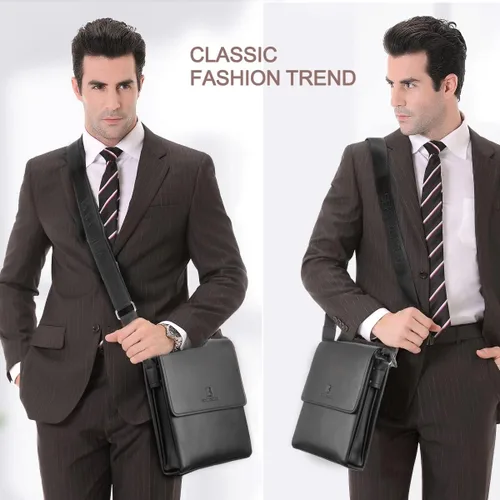 Vista 6 de Leathario Bolso de hombro para hombre, de cuero auténtico, pequeño bolso de mensajero para hombre, bolso cruzado para hombre, bolso de viaje