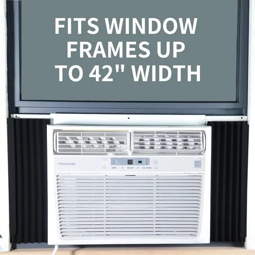 Vista 6 de Paneles de aislamiento de espuma para aire acondicionado de ventana, kit de panel aislante lateral de CA, paquete de 2, negro, 15 pulgadas de alto x