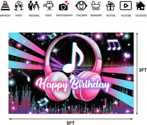 Vista 4 de Lofaris Fondo musical popular para fiesta de cumpleaños, fondo de música de feliz cumpleaños, para niños y adultos, gran cumpleaños, DJ, video