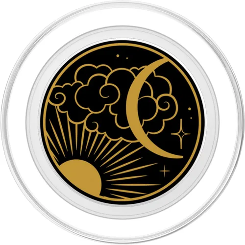 Vista 2 de PopSockets PopGrip vintage de Sun Stars Mystical Galaxy Wicca Space Crescent Moon PopSockets PopGrip: agarre intercambiable para teléfonos