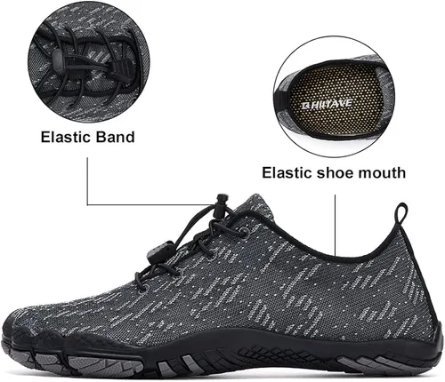 Vista 3 de HIITAVE - Zapatos acuáticos y con sensación de pies descalzos para hombre, calcetines acuáticos de secado rápido para deportes al aire libre