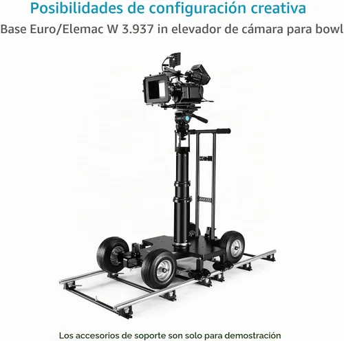 Vista 2 de PROAIM Elevador de cámara - Base Euro/Elemac con cuenco de 3.937 in para cine Dolly y Bazooka. Elevador de altura de 7 pulgadas para cabezal