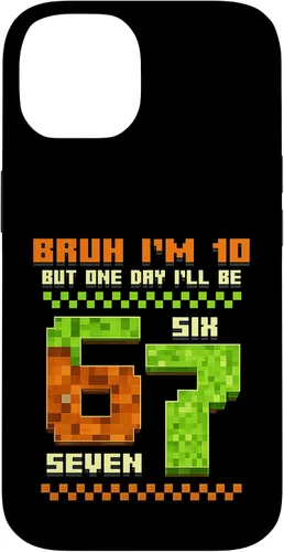 Vista 4 de Bruh I'm 10 But One-Day I'll Be 67 Retro 10th Birthday Kids Case for iPhone XR