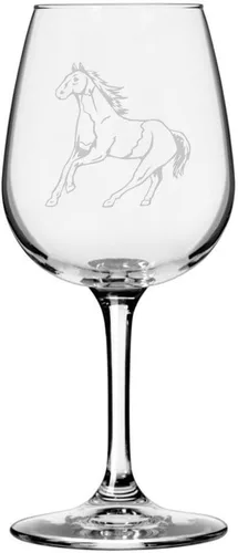 Vista 69 de Abaco Barb Body Horse - Copa de vino grabada multiusos (12.75 onzas) Unique Gifts for Horse Lovers, Personalized Wine Glasses, All-Purpose