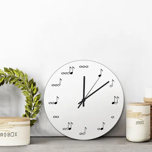 Vista 64 de Reloj de pared de guitarra acústica con aspecto de madera natural, reloj de madera rústico y elegante, 10 silenciosos, sin tictac, de cuarzo