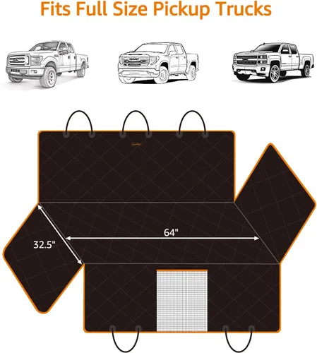 Vista 9 de Funda de asiento para perros con asientos traseros abatibles, hamaca de suelo de cobertura completa para perros grandes, protector Oxford de nailon