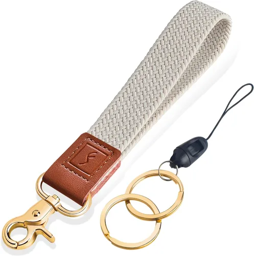 Vista 10 de Fishent Llavero de Muñeca Elástico, Cordones de Muñeca Trenzados Lindos para Llaves, Soporte de Llavero para Mujeres y Hombres, Correa de Muñeca