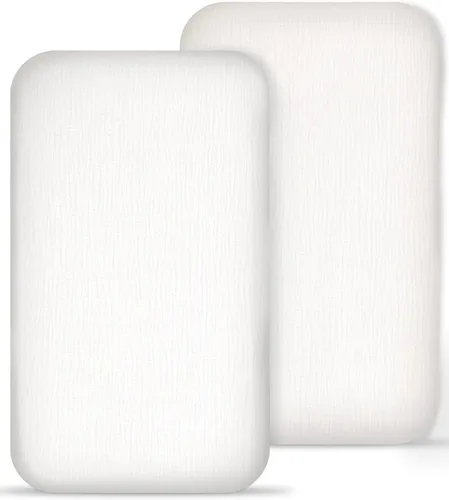 Vista 16 de Sábanas de cuna para bebé niño y niña, paquete de 2, sábanas ajustadas para colchón de cuna rectangular, ovalado, de reloj de arena, sábanas