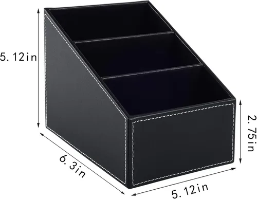 Vista 2 de Soporte para control remoto de TV con 3 compartimentos, almacenamiento de accesorios multimedia, caja de almacenamiento, estante de almacenamiento