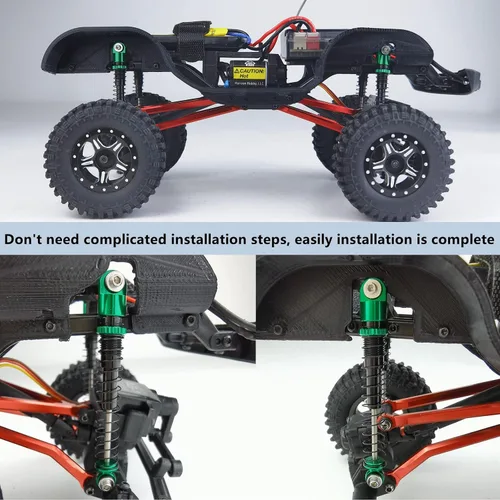 Vista 2 de MORLORDY Aleación de aluminio 4 piezas RC Shock 1.890 in amortiguadores ajustables amortiguadores para choques SCX24 1.890 in actualizaciones 1/24