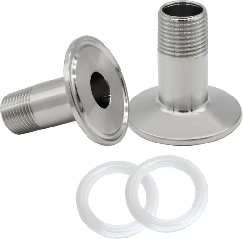 Vista 6 de Instalación de tubería sanitaria 1" NPT rosca hembra x 1.5" Tri Clamp 2 piezas