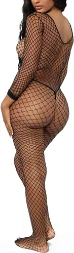 Vista 3 de Walang Lip Body sexy de malla para mujer, ropa interior de dormir de una pieza