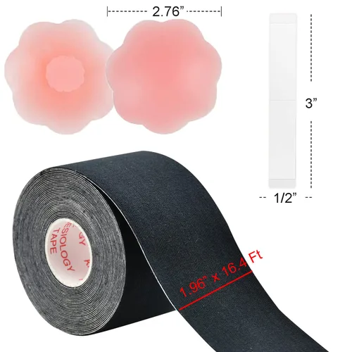 Vista 6 de JEONEKID Cinta de pechos, cinta Bob para pechos grandes, cinta invisible para levantamiento de senos con cubiertas de silicona reutilizables