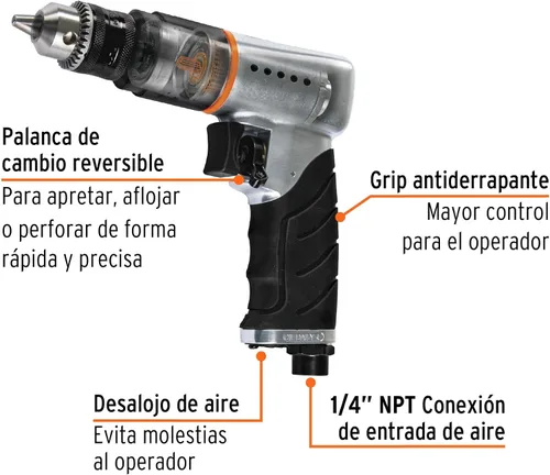 Vista 2 de TRUPER TPN-788RX Taladro neumático reversible, 3/8