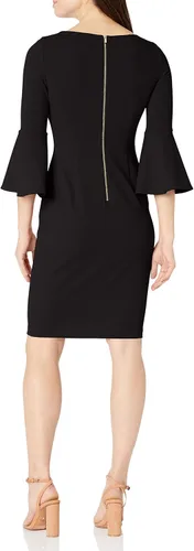 Vista 2 de Calvin Klein Vestido tubo Peplum para mujer, Negro Multi