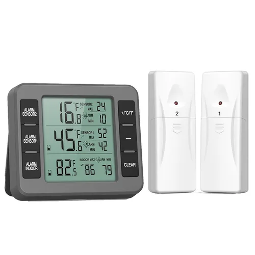 Vista 9 de Termómetro de Refrigerador AMIR (Nueva Versión), Termómetro Inalámbrico para Interior y Exterior, Sensor de Monitoreo de Temperatura con Alarma