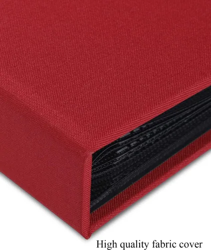 Vista 3 de Álbum de fotos pequeño de 4 x 6 pulgadas, paquete de 2 unidades con capacidad para 56 imágenes, cubierta de lino con ventana frontal, bolsillo