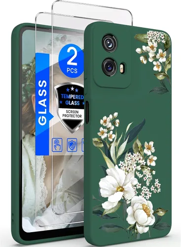 Vista 14 de Yucenx Funda para Motorola Moto G 5G 2024 de 6.6 pulgadas, funda de silicona líquida floral para niñas y mujeres, a prueba de golpes, antiarañazos