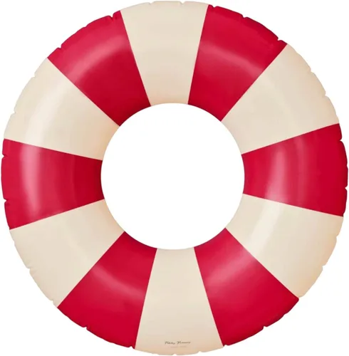 Vista 33 de Petites Pommes Flotador de piscina a rayas para niños y niños pequeños, tubo interior duradero, diseño de rayas clásico impreso a mano, dona