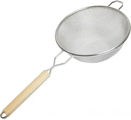 Vista 10 de TrueCraftware - Colador de malla de estaño fino doble de 6 pulgadas de longitud de mango de madera de 6-3/4 pulgadas - Utensilios de cocina, colador