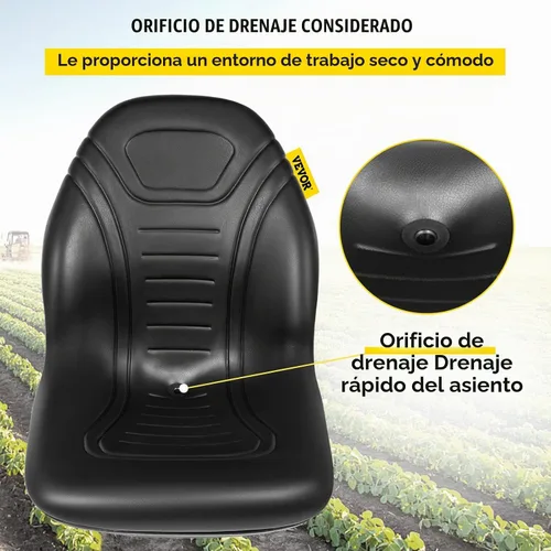 Vista 4 de VEVOR Asiento universal de repuesto para tractor, 2 piezas, asiento compacto de cortacésped de respaldo alto, asiento de carretilla elevadora