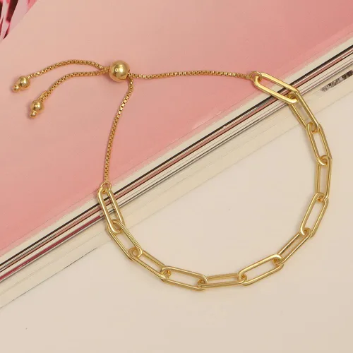 Vista 4 de LeCalla Pulsera de plata de ley 925 italiana ajustable Bolo deslizante con clip de eslabones para mujer